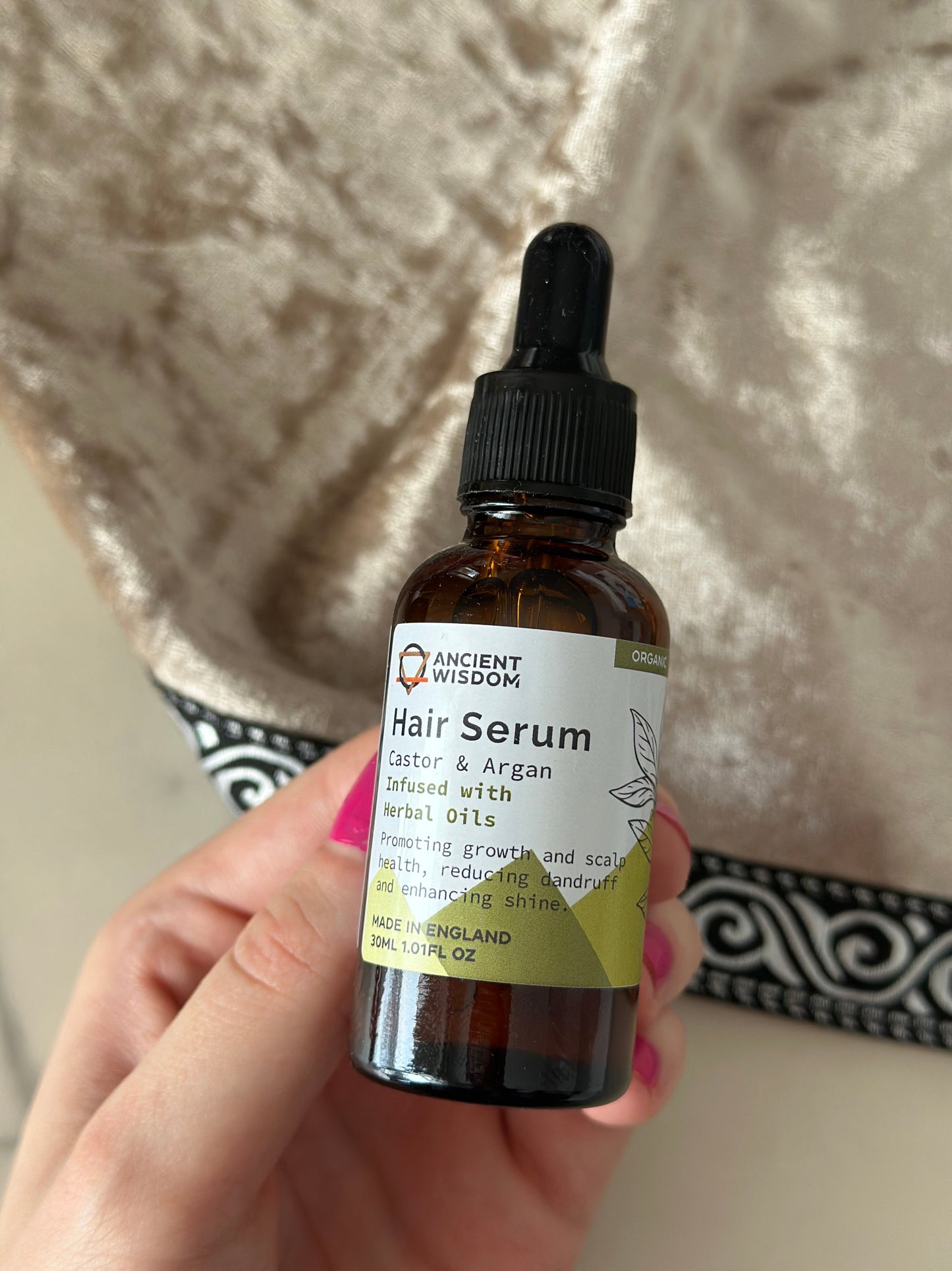 Hårserum olje dråpeteller - herbal oils (vekst, glans, mindre flass)