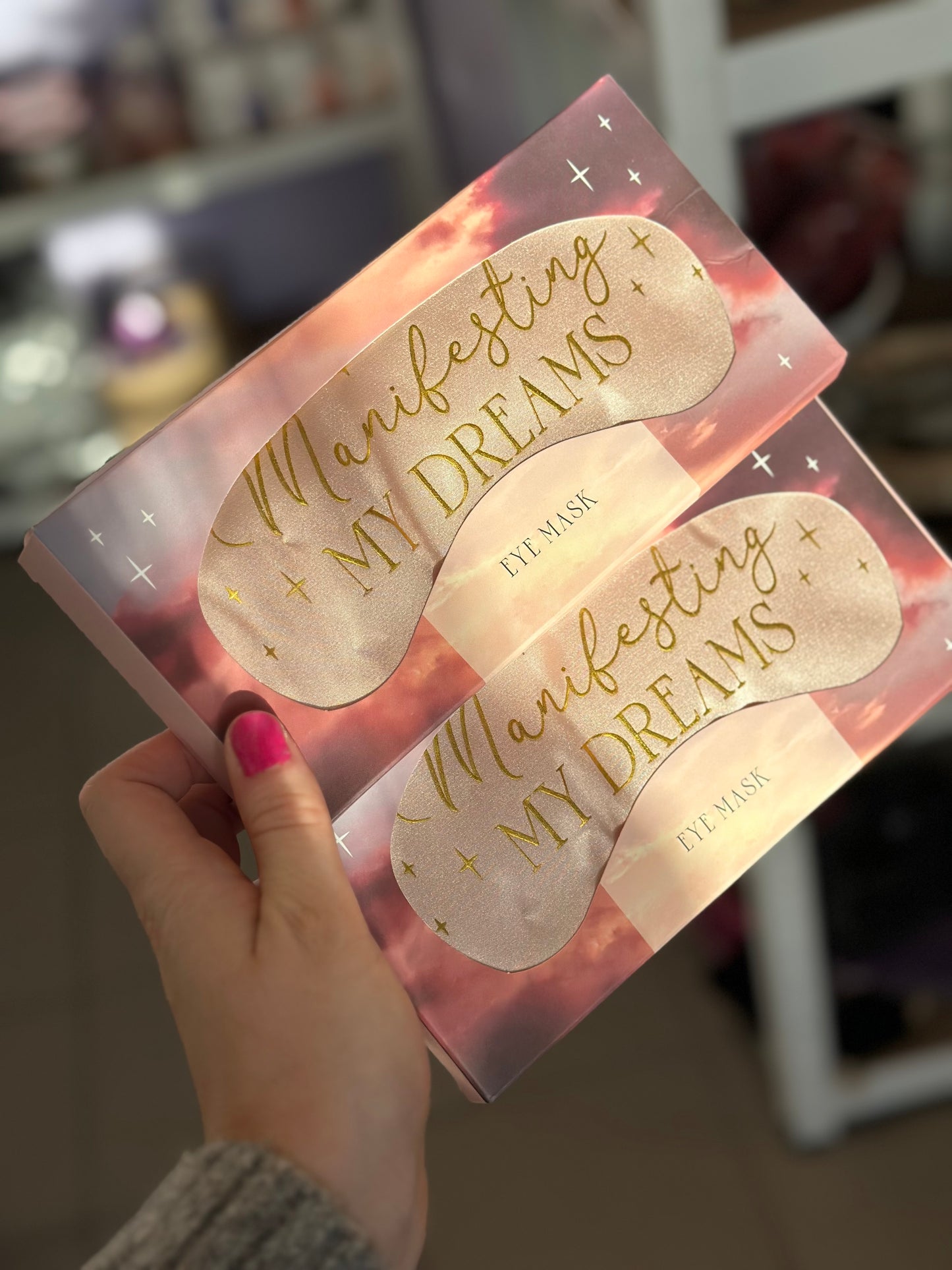 Sovemaske rosa silke - MANIFESTING MY DREAMS