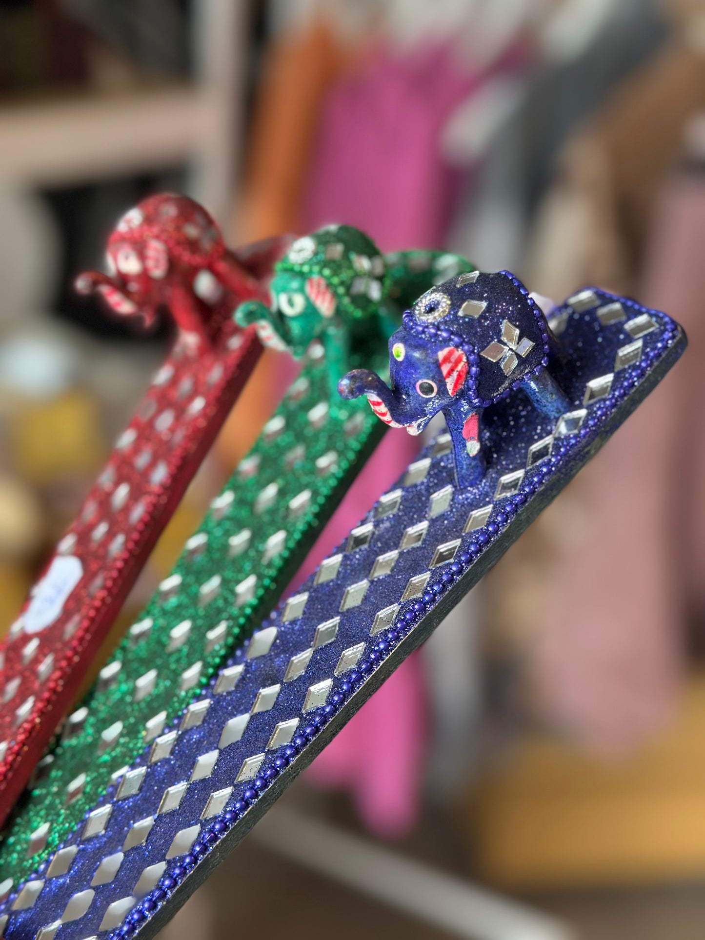 Røkelsebrett glitter med elefant figur