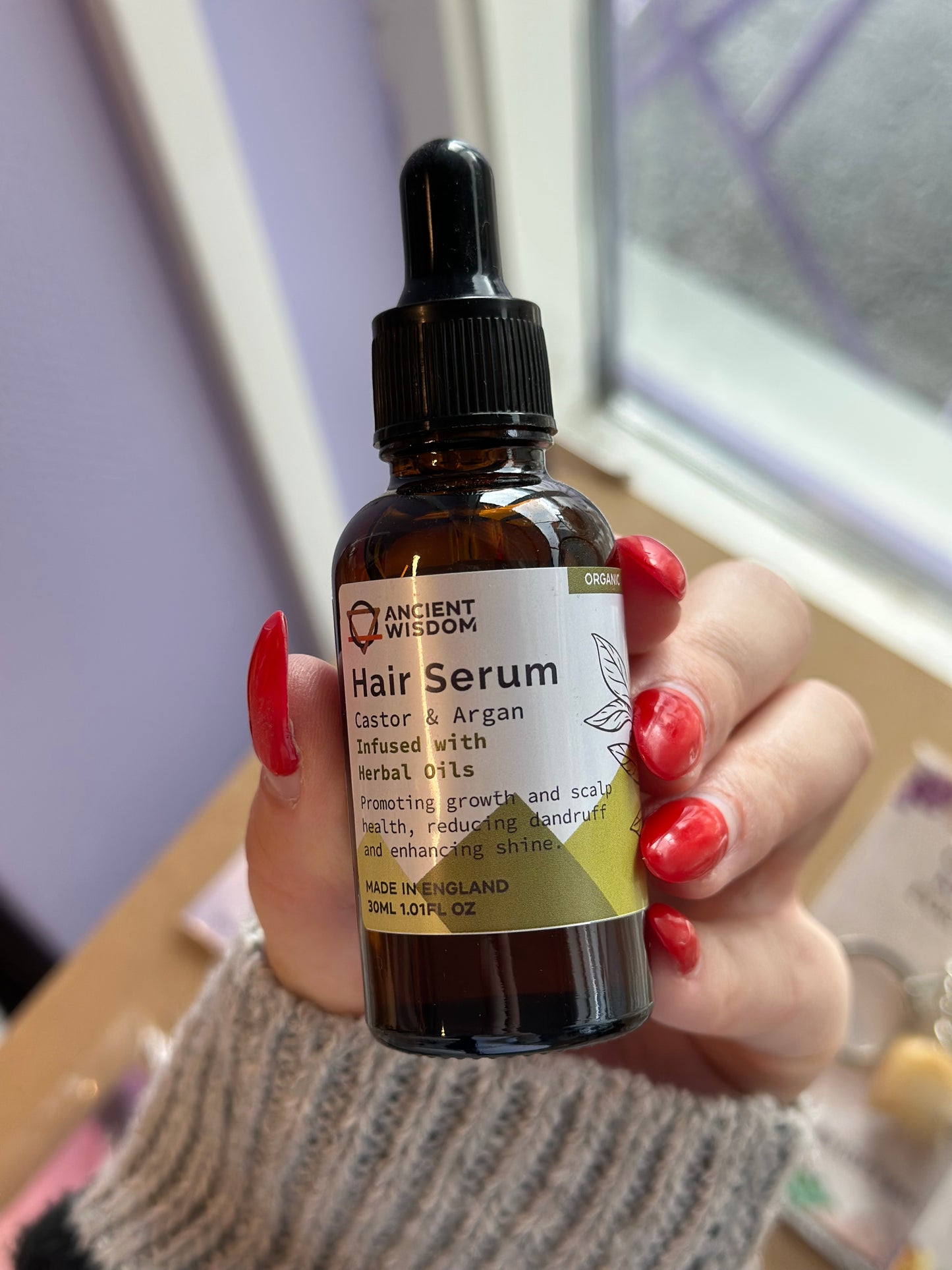 Hårserum olje dråpeteller - herbal oils (vekst, glans, mindre flass)