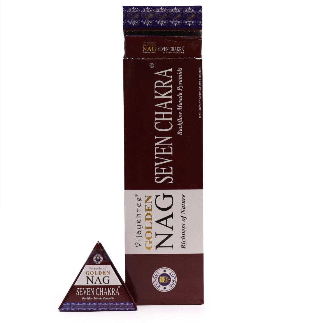 Golden NAG - Seven Chakra Backflow røkelses kjegler