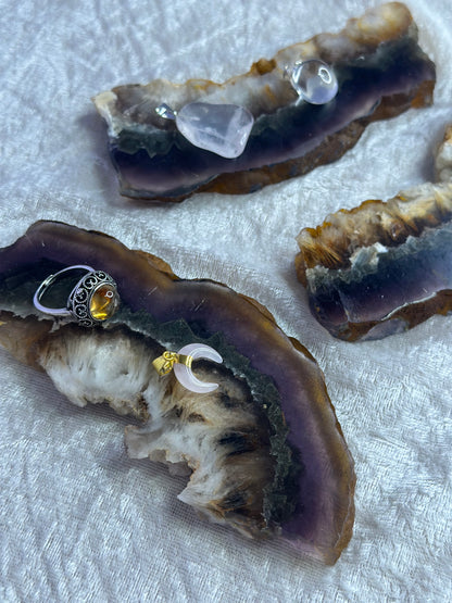 Pyritt i Fluoritt slabs 15-17 cm