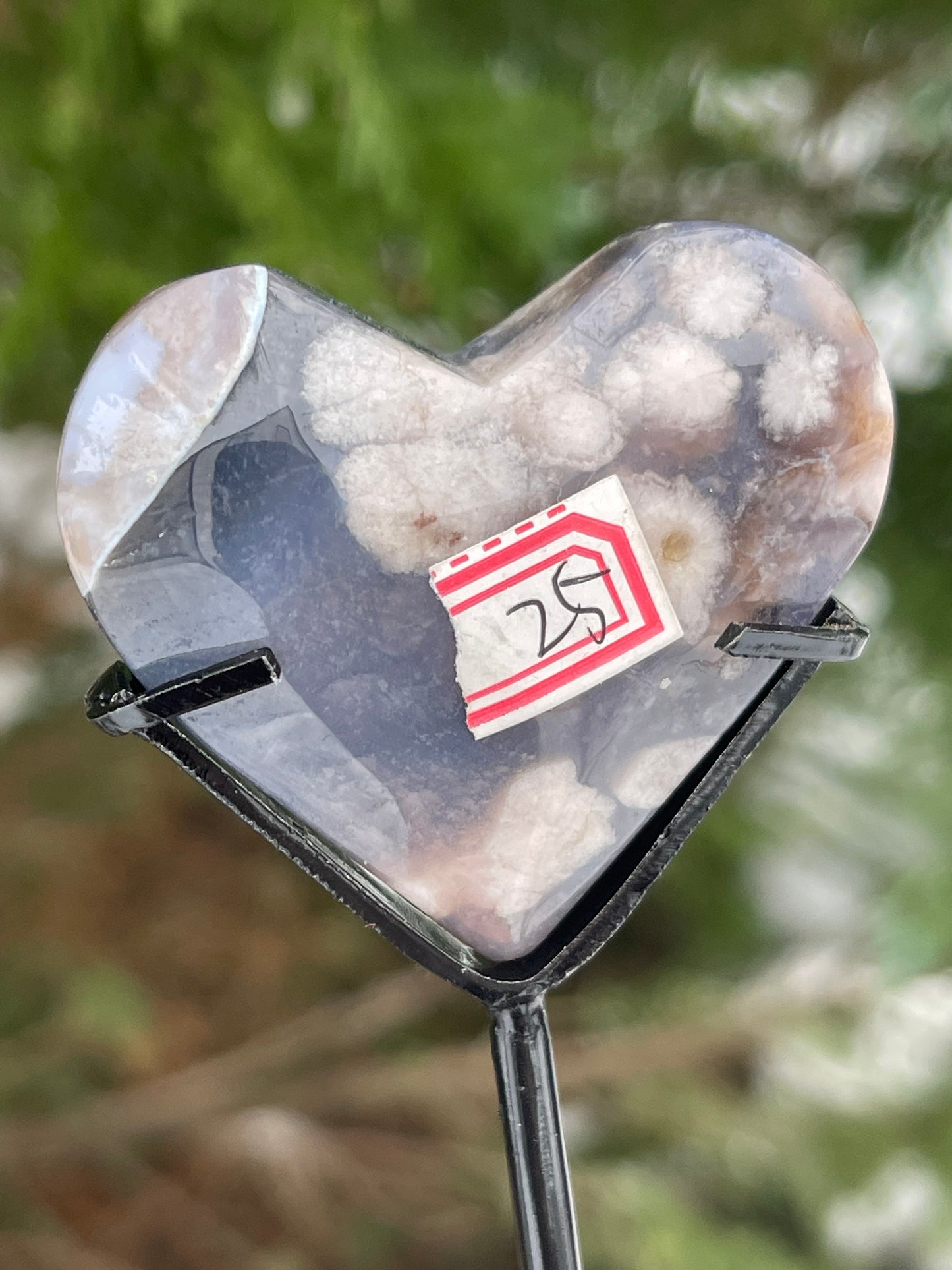 Blå blomsteragat med holder