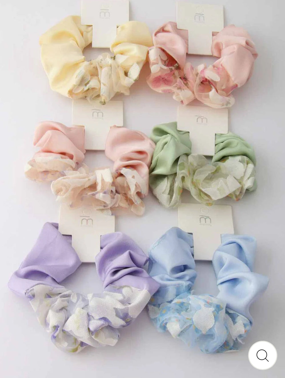 Hårstrikk scrunchie stor - gul