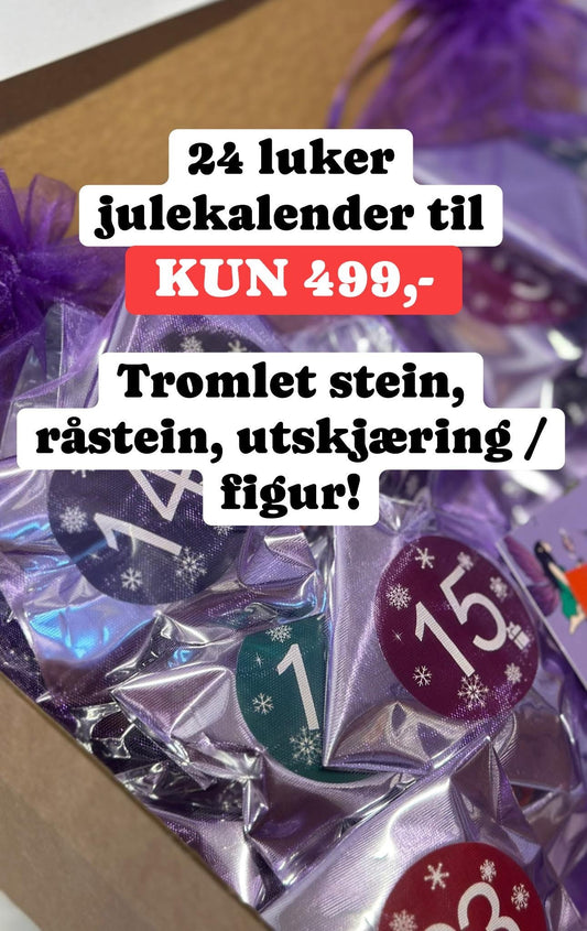 24 LUKER JULEKALENDER - tromlet, råstein, figur / utskjæring
