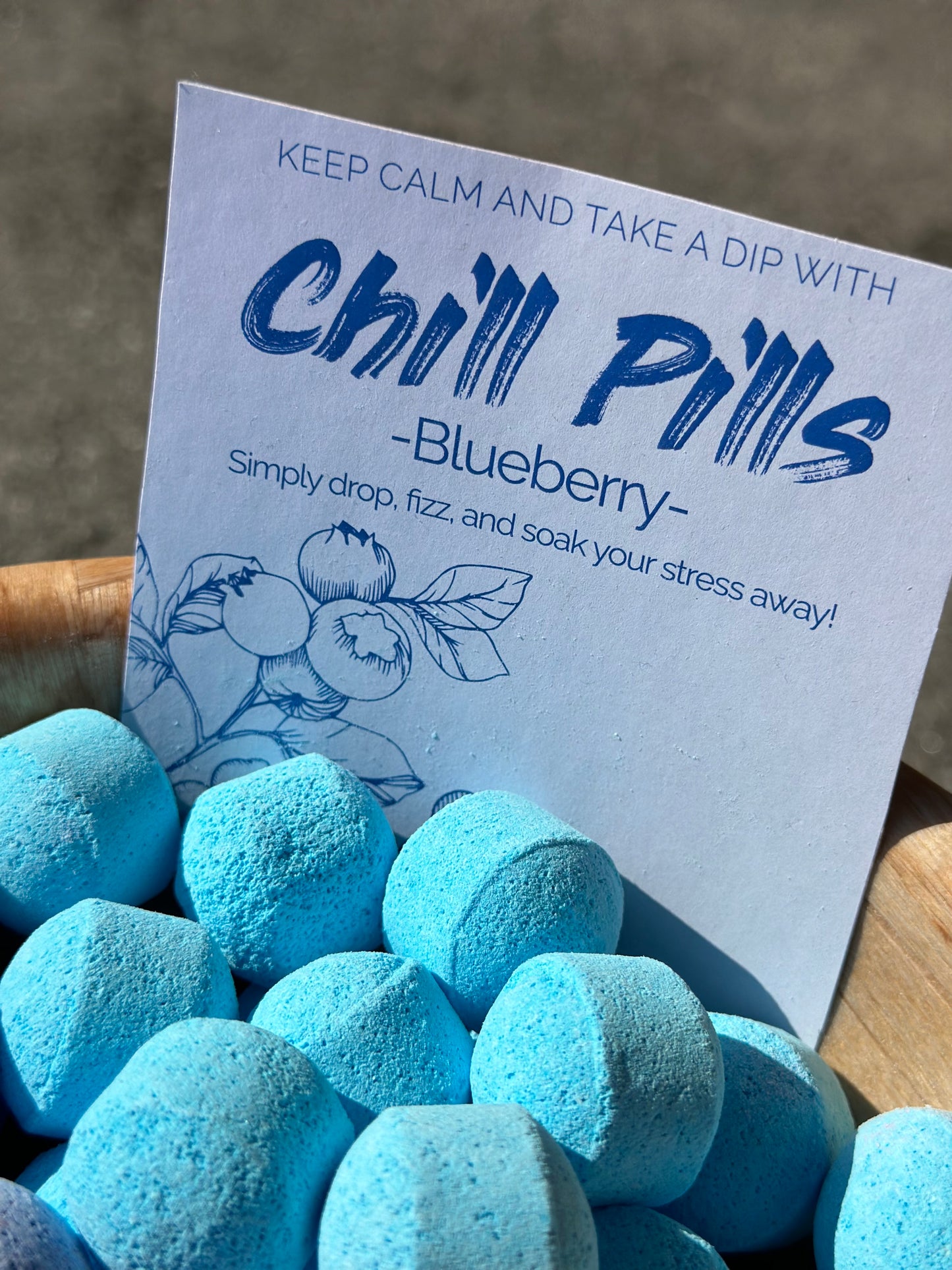 Badebombe / fotbad CHILL PILLS - GAVEPAKKE blueberry