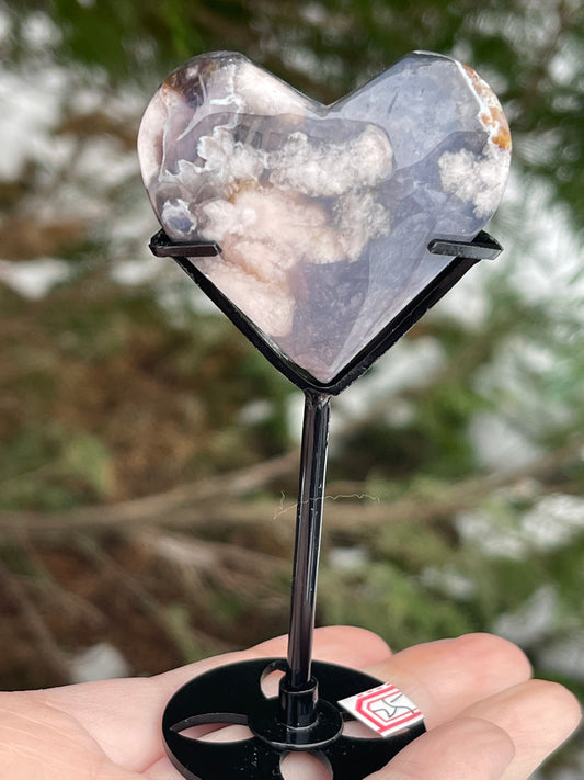 Blå blomsteragat med holder