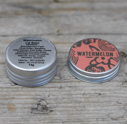 Lip balm vannmelon i søt gaveeske - shea smør, jojoba & avokado