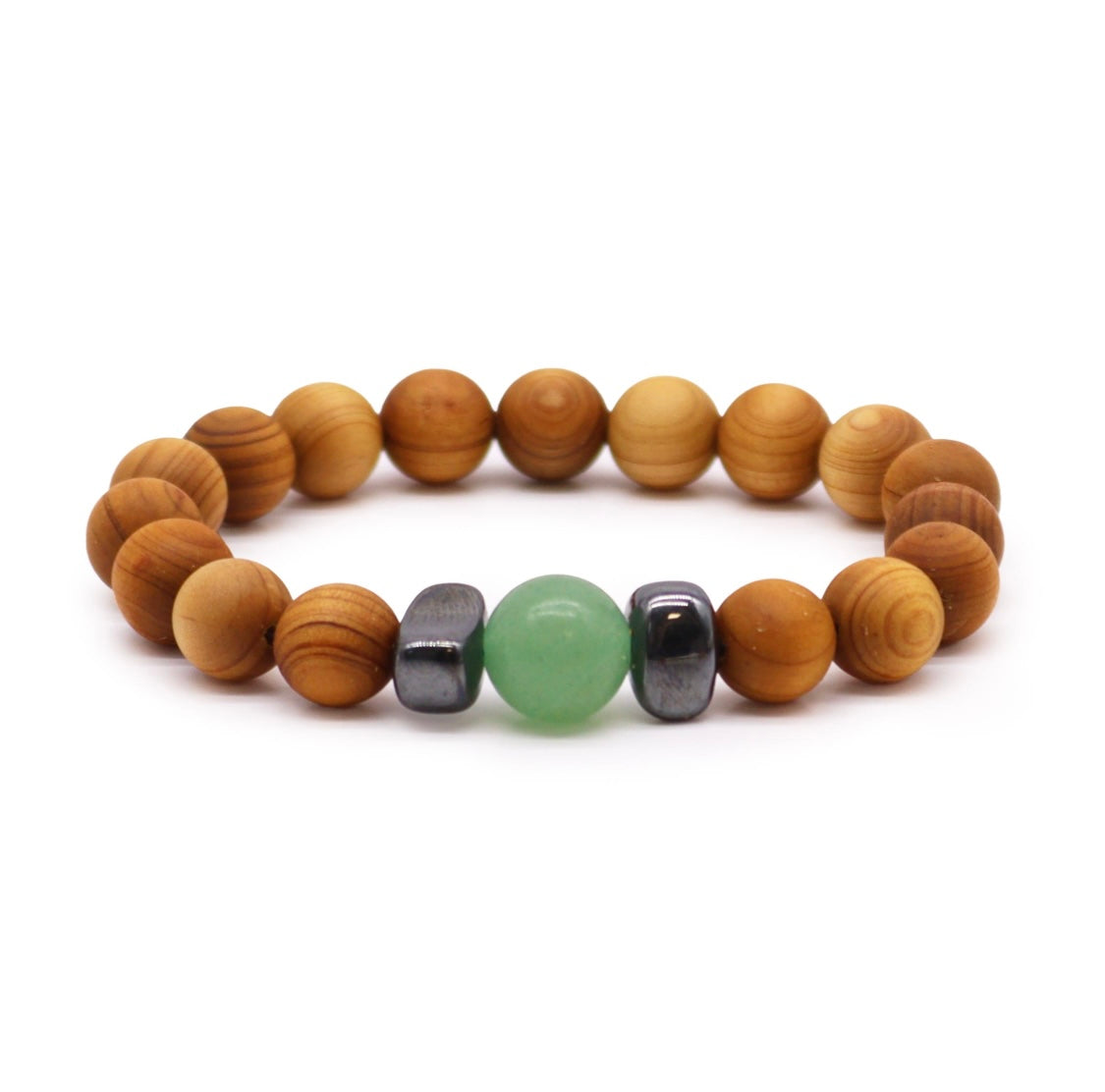 Grønn aventurin sedertre unisex-armbånd