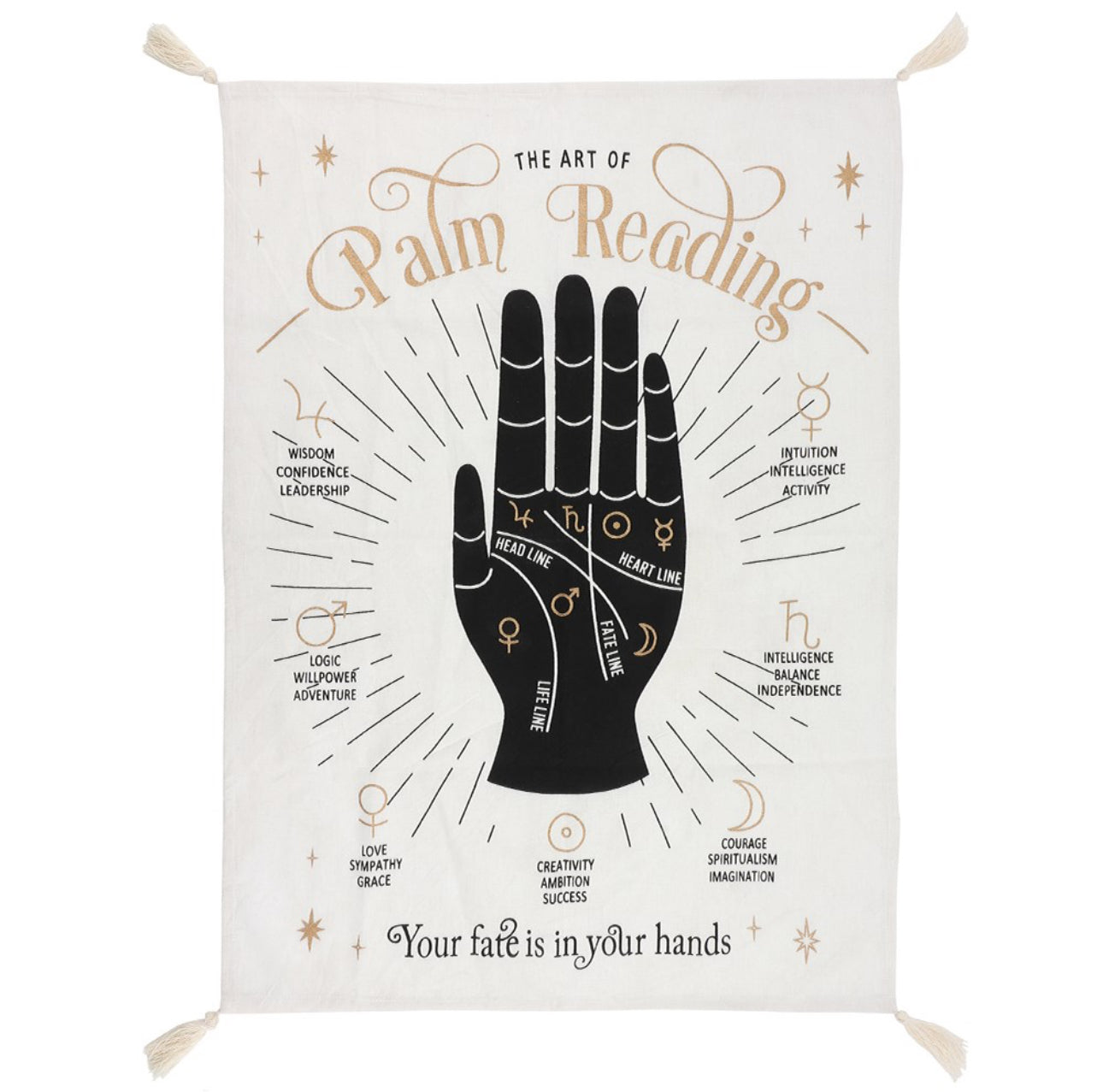 Palm reading veggteppe / duk 177cm x 150cm