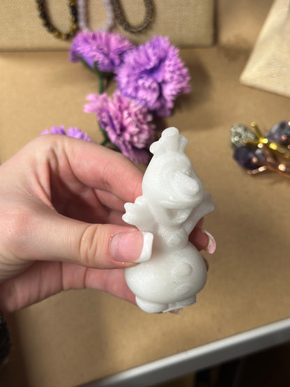 Olaf snømann (fra filmen frost / frozen) i hvit jade