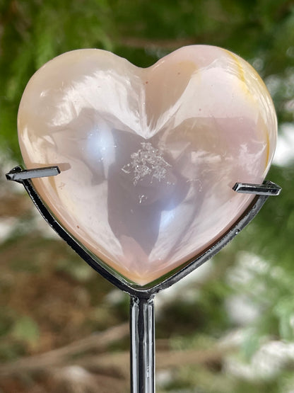 Orca Agat/ Spekkhogger stein i hjerte med stativ