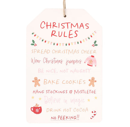 Juleskilt med juleregler 30 x 20 cm