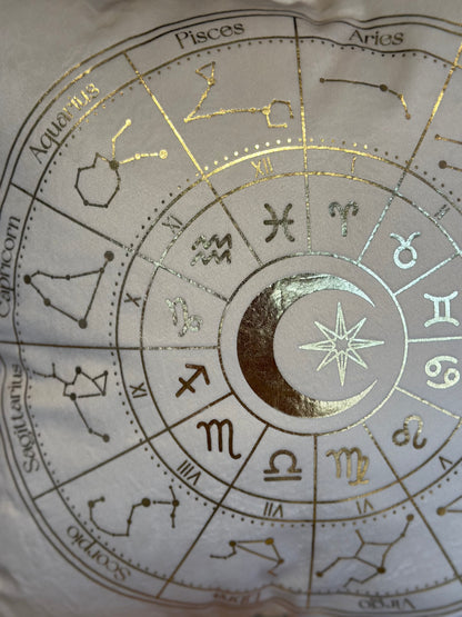 Astrologi hjul pute - 35 cm off white