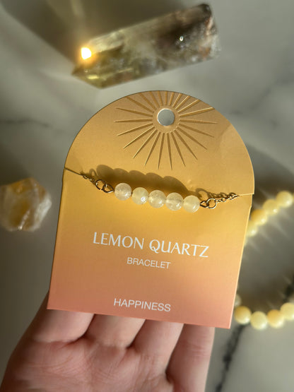 Krystall armbånd lenke - LEMON KVARTS