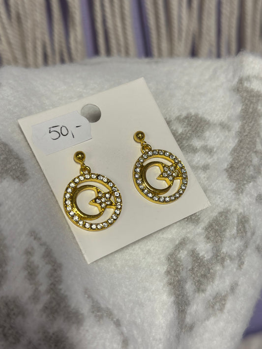 Øredobber / ørepynt måne & stjerne