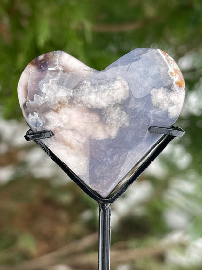 Blå blomsteragat med holder