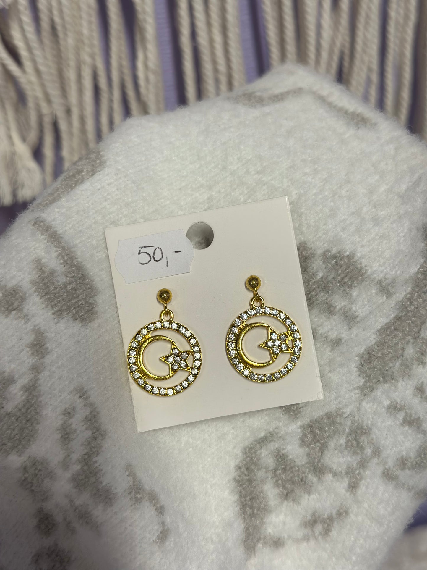 Øredobber / ørepynt måne & stjerne