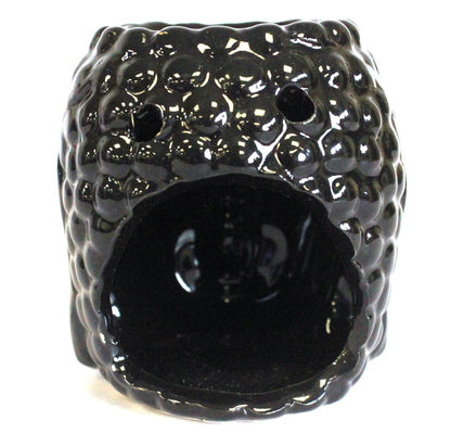 Buddha oljebrenner keramikk - svart