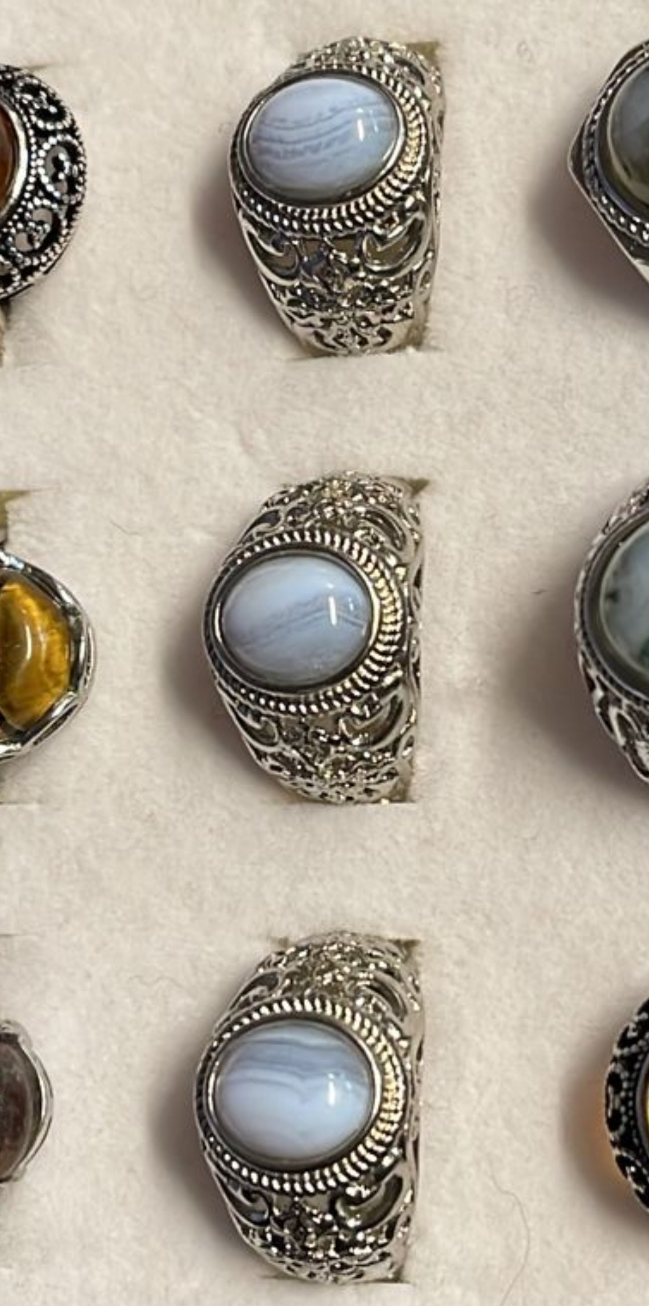 Justerbar ring - Blonde agat