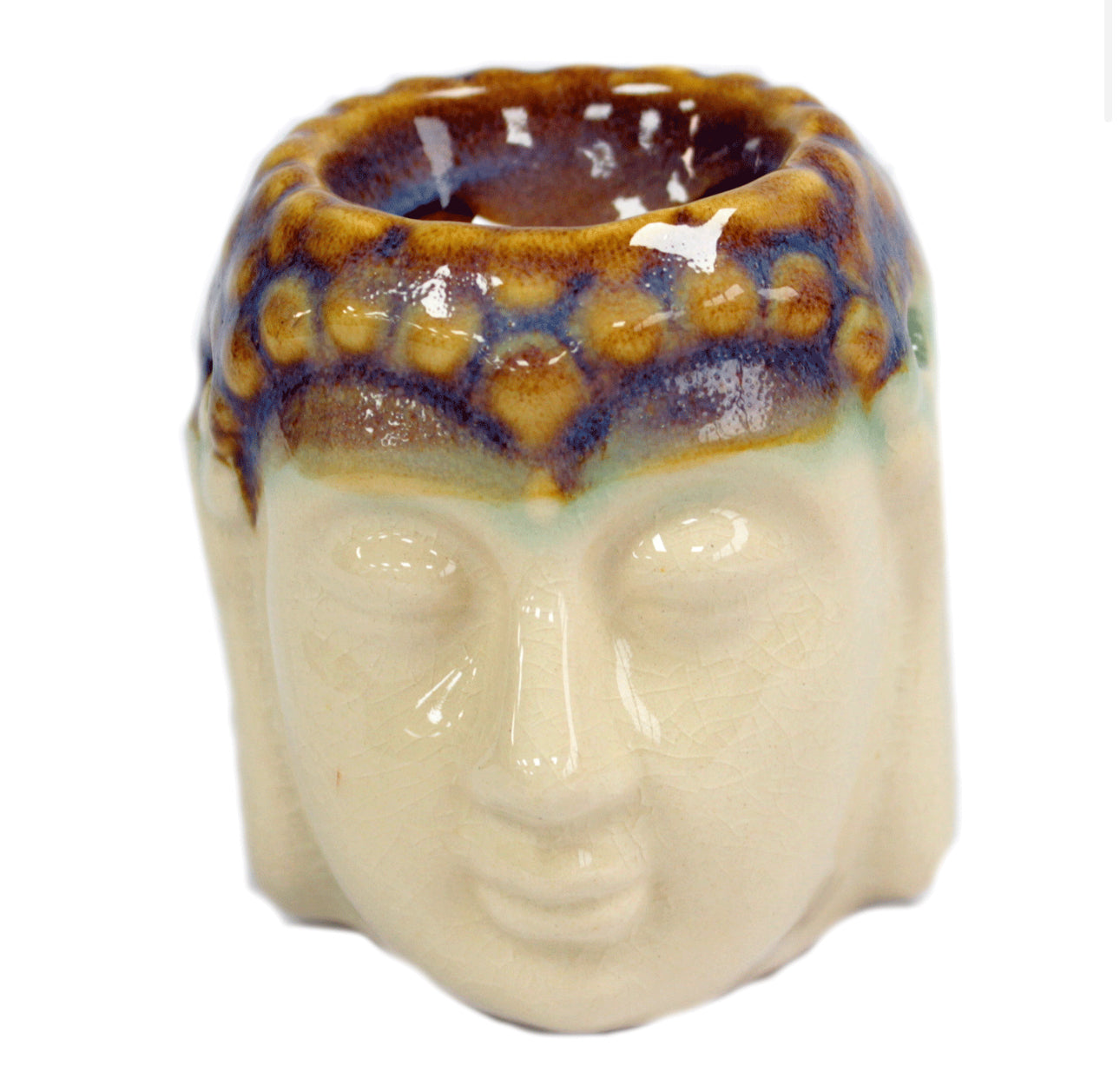 Oljebrenner Buddha keramikk - ivory & mint