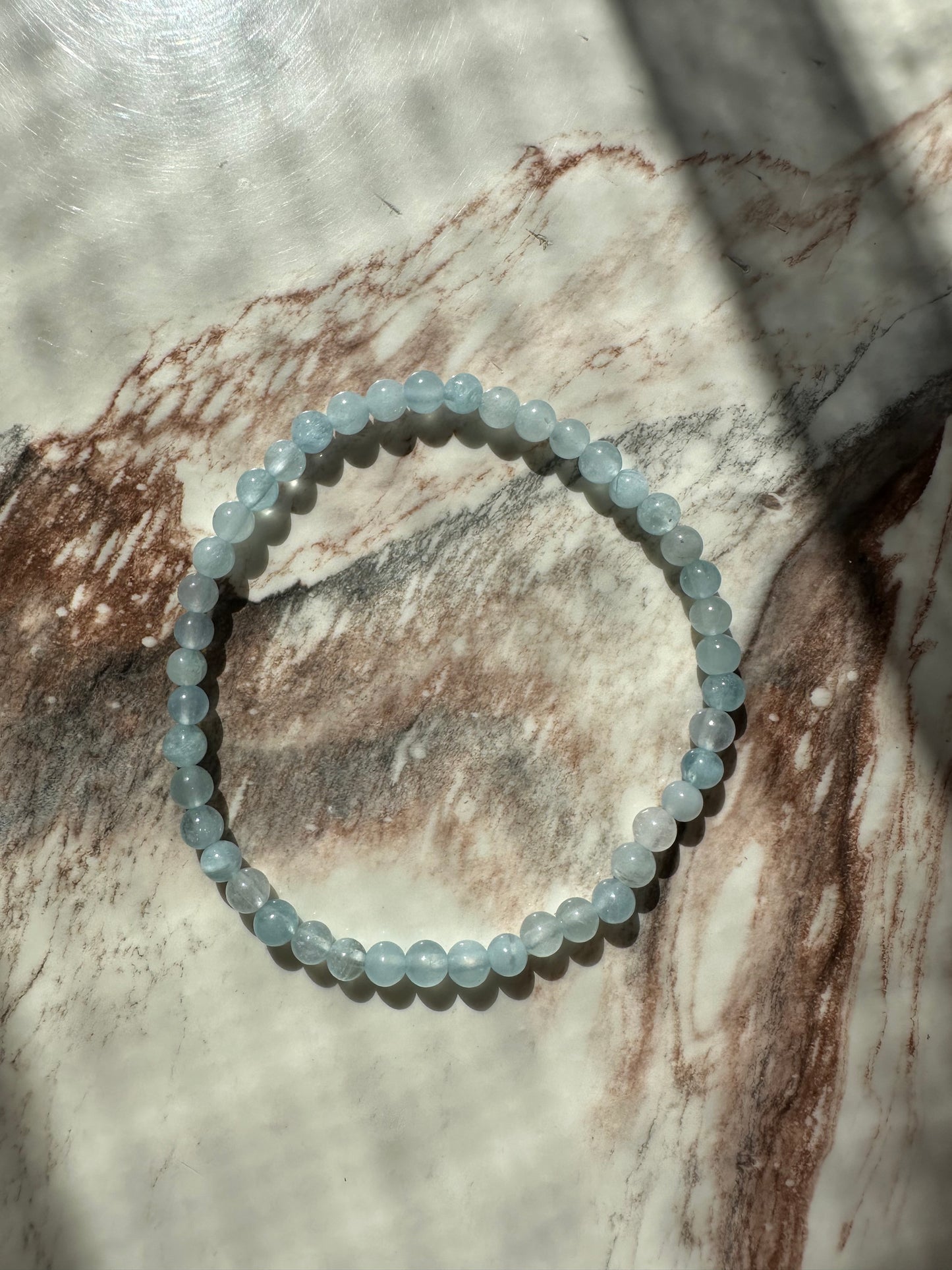 Akvamarin armbånd 3 mm