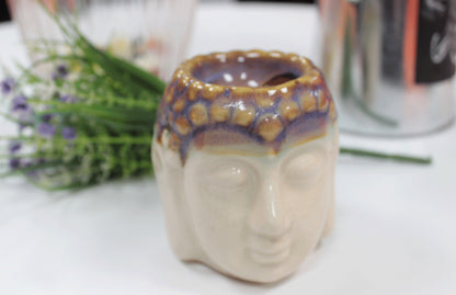 Oljebrenner Buddha keramikk - ivory & mint