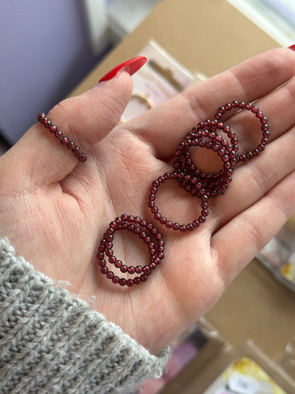 Ring krystall perle - granat