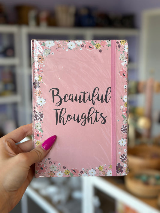 Notatbok - beautiful thoughts - A5 linjert med sølvsider