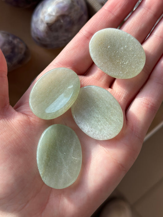 Grønn aventurin thumb worry stone