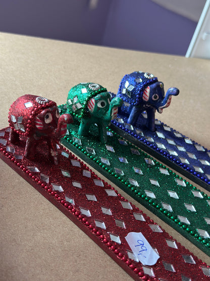 Røkelsebrett glitter med elefant figur