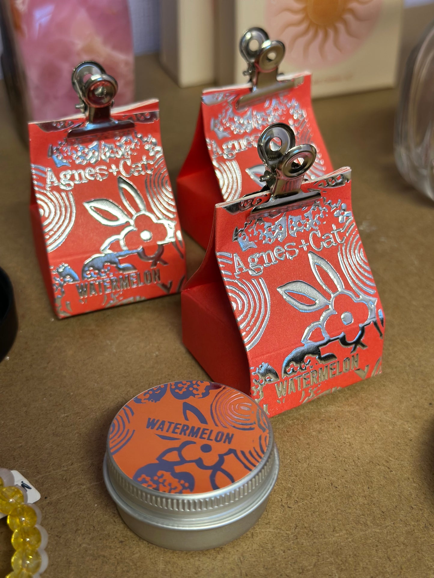 Lip balm vannmelon i søt gaveeske - shea smør, jojoba & avokado