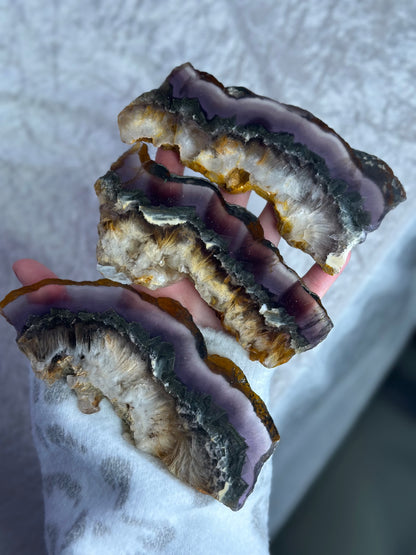 Pyritt i Fluoritt slabs 15-17 cm