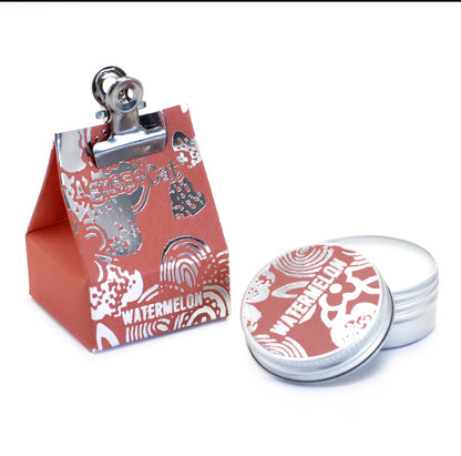 Lip balm vannmelon i søt gaveeske - shea smør, jojoba & avokado