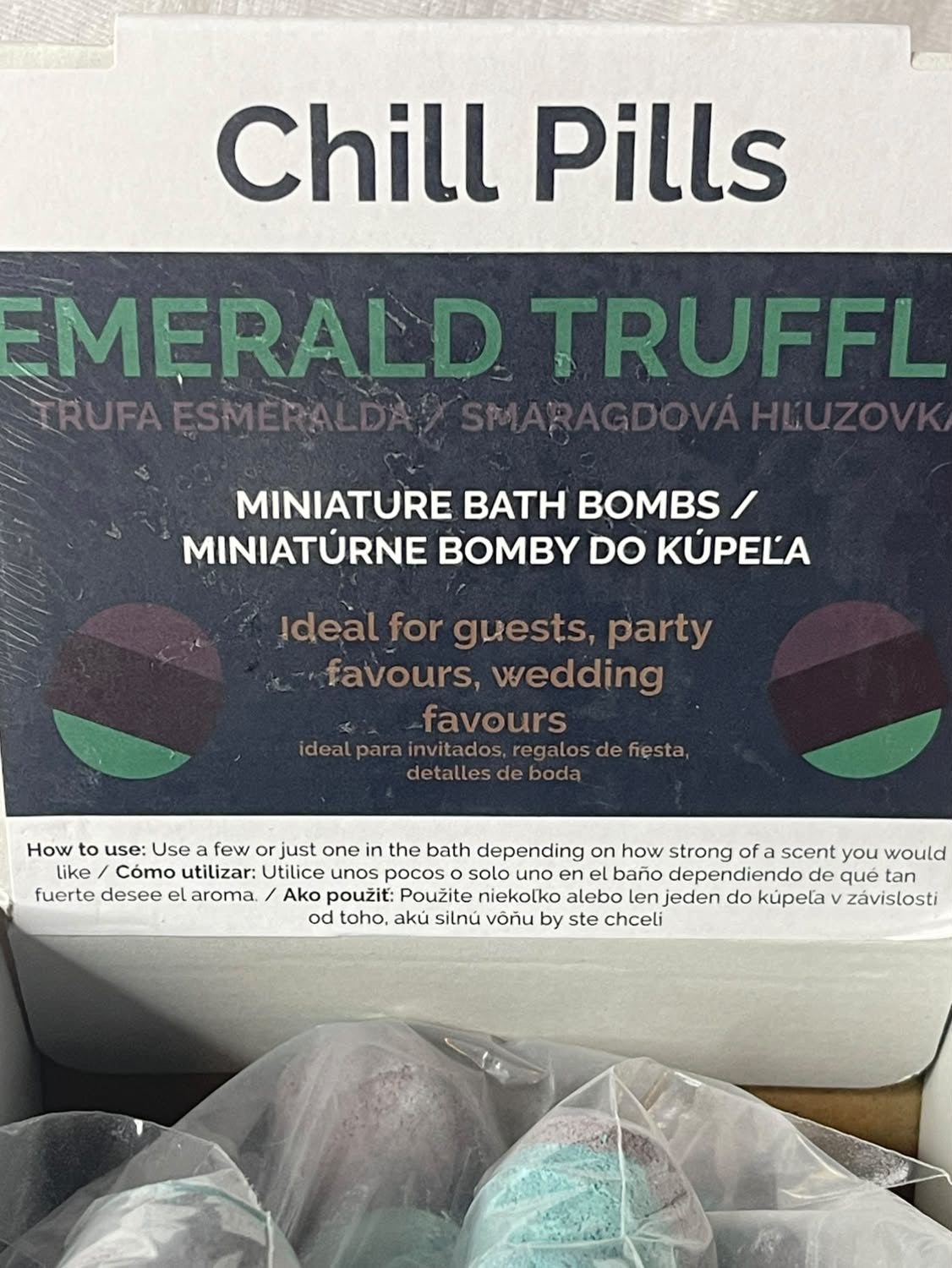 Chill pills badebomber/ fotbad, emerald trøffel