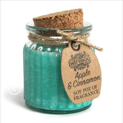 Apple & Cinnamon Soy Pot Duftlys i Glass – Lun, Krydret og Hjemmekoselig