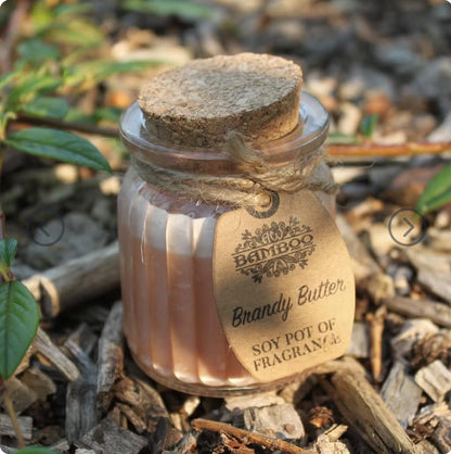 Brandy Butter Soy Pot Duftlys i Glass-Kremet, Varm og Festlig Hjemmekos