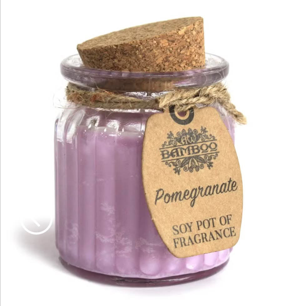 Pomegranate Soy Pot Duftlys i Glass-Eksklusivt, Fruktig og Forfriskende